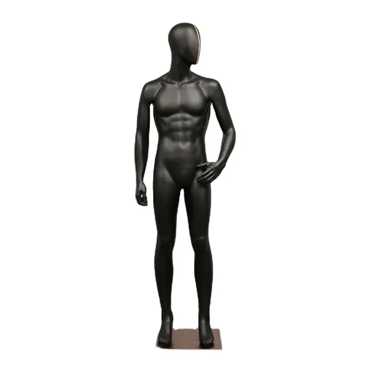 Traje musculoso de cuerpo completo para hombre, maniquí negro musculoso para exhibición de ropa