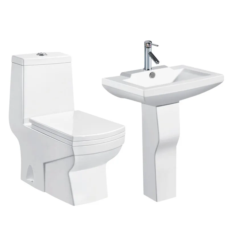 Wc, conjunto sanitário de cerâmica, banheiro, armadilha para pedaleira de mão, conjunto de bacia, vaso sanitário e bacia, combinação