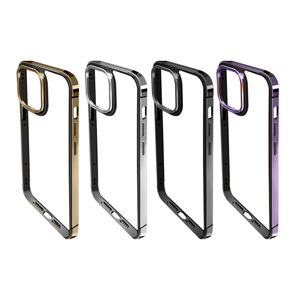 Metal paslanmaz çelik sınır kamera ile telefon kılıfı darbeye Metal çerçeve koruyucu telefon kapak iPhone 15 14 Pro Max - Product Image 1