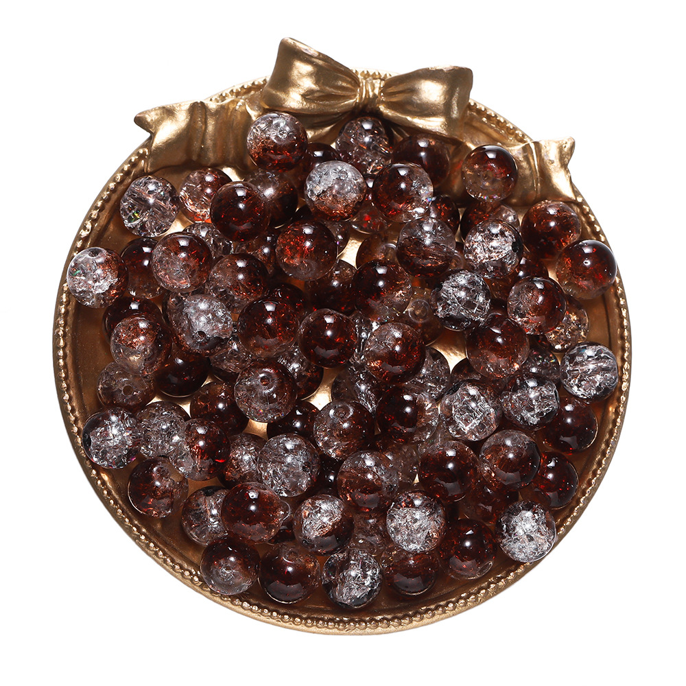 Perles de verre éclatées - Marron foncé