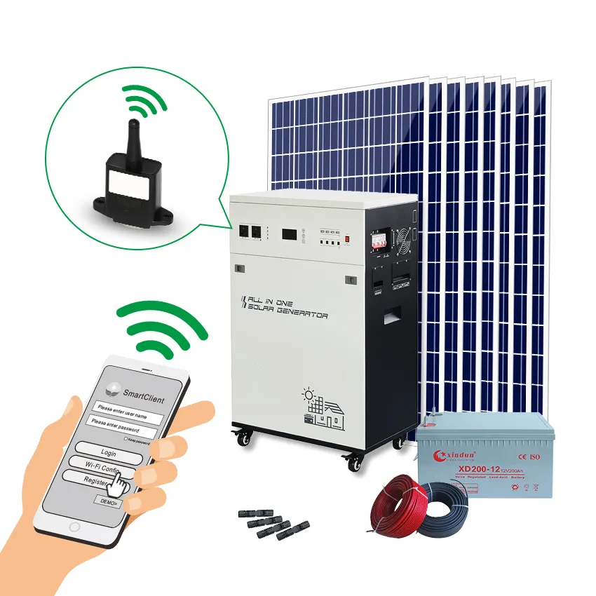 Youpin 2 — système d'alimentation solaire portable, 3kva, hors réseau, bas réseau, prix 2kw, complet, pour villa hôtel