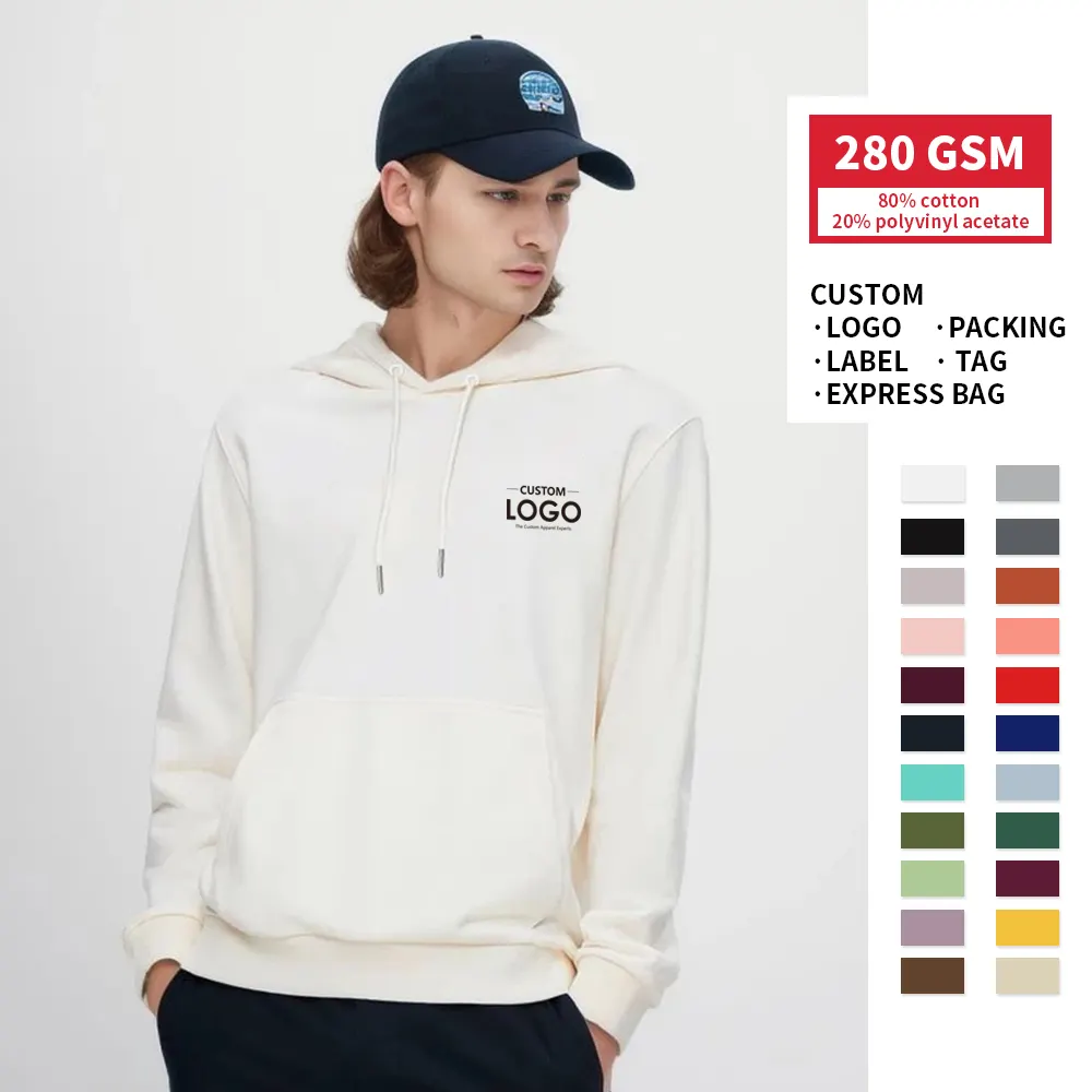 Áo Hoodie Trơn Vải Cotton Màu Trơn Ngoại Cỡ Tùy Chỉnh Mùa Đông Áo Chui Đầu Nam Áo Hoodie & Áo Nỉ Nam Cỡ Lớn Cho Nam Và Nữ