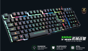 X100有线游戏键盘发光二极管彩虹灯键盘键盘鼠标组合 - Product Image 3