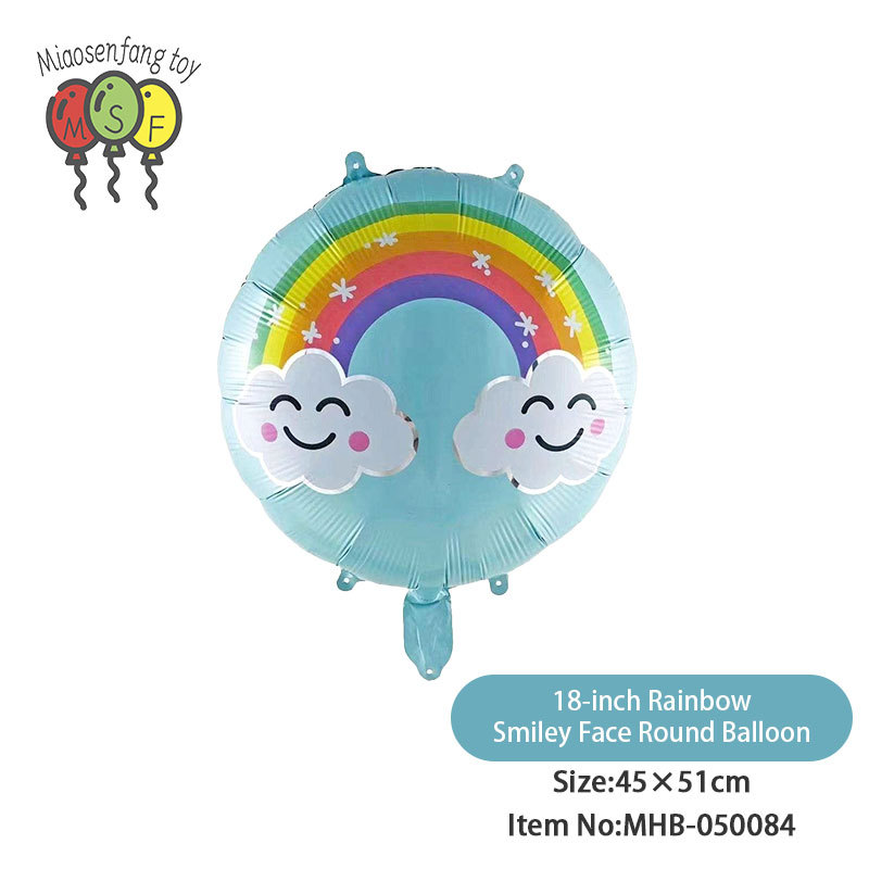 Rainbow smiley cyan