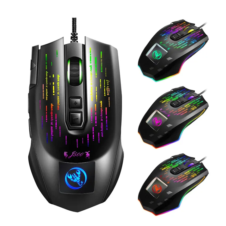Portable 6000 DPI Computer Accessories Mouse Display LED Full-color RGB Gaming Mouse