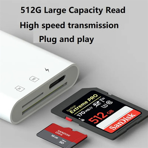 USB C/8 pin a SD TF lettore di schede per iP 15 3-in-1 tipo C Trail lettore di schede adattatore con ricarica per Android Samsung - Product Image 6