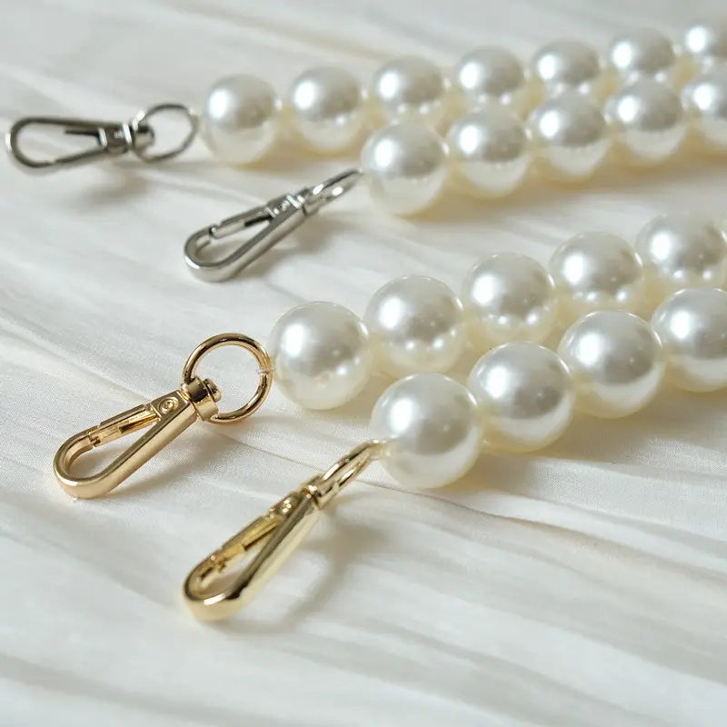 Nolvo World 120cm acrilico piccola grande decorazione perle catena di metallo borsa tracolla moda borsa catena di perle fermagli maniglia