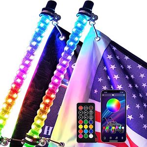 NEWWIND Aluminum Whip Light APP Control Chasing Strobe Stack <strong>LED</strong> Whip With 4/<strong>6</strong>/8Pod Rock Light <strong>Kit</strong> for UTV ATV Polaris Off Road - Product Image 5