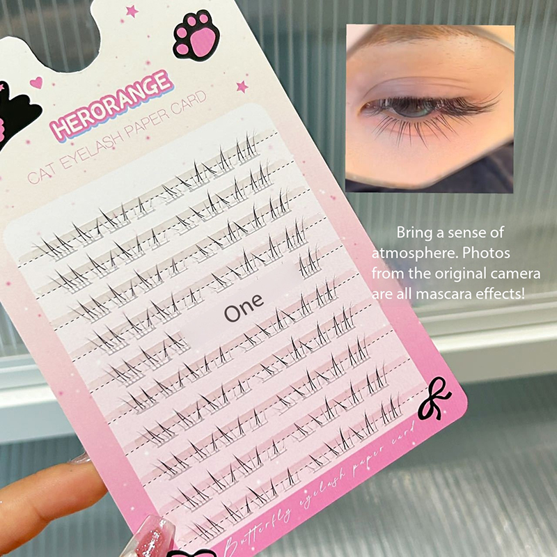 10-Panel False Eyelash Strip - 80 Clusters (Glue Included)