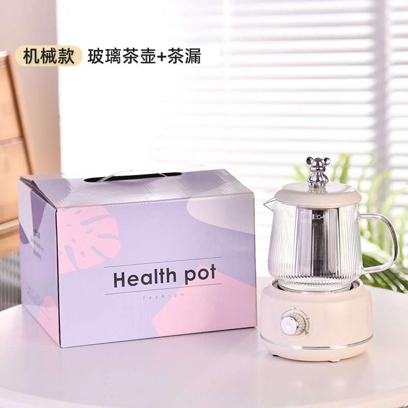 Beige (mechanical tea strainer) vertical striped health pot gift box