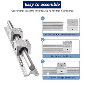 Carril de guía lineal redondo de aluminio CNC SBR12 y bloque de deslizamiento lineal SBR12UU SBR12LUU Guía de movimiento lineal - Product Image 3