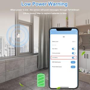 Tuya Smart ZigBee Sensor de contacto de puerta y ventana Detector inalámbrico de hogar inteligente para aplicación abierta/cerrada Alarma remota Red WiFi - Product Image 3