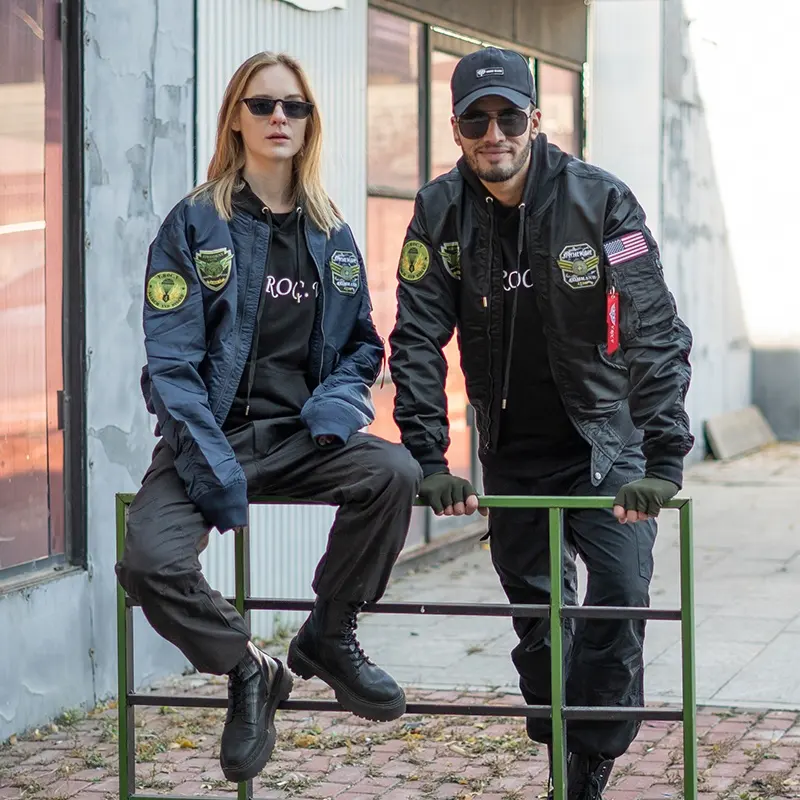 Jaqueta bomber clássica de alta qualidade, uso ao ar livre, 100% concha de nylon, roupas curtas