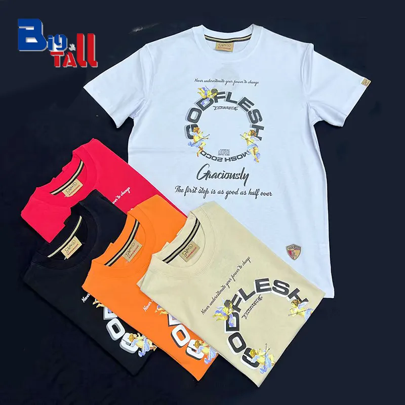 중국 도매 공급 업체 맞춤 남성 반팔 티셔츠 남성용 라벨 드롭 숄더 티 의류 이상 크기 rts 제품