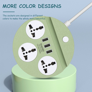 Soporte de teléfono de fábrica, toma de corriente Universal de 3 vías, tira de alimentación USB, multifunción, extensión redonda - Product Image 5