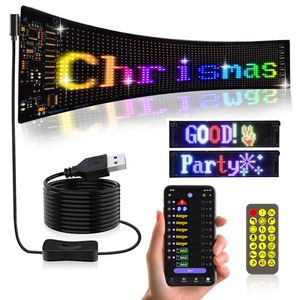 แผงไฟ LED RGB LED DIY ภาพเคลื่อนไหวที่กำหนดเองได้โลโก้โฆษณารถบรรทุกไฟแอปควบคุมการเลื่อนไฟหน้าปีศาจ - Product Image 5