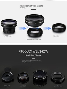 Zoom 0.45X klip tarzı 2 1 makro geniş açı cep telefonu kamera Lens 49uv HD Lens iPhone Android - Product Image 5