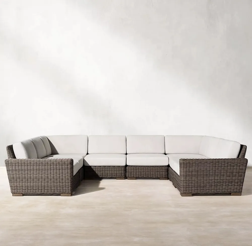 fabrikverkauf modernes weide rattan outdoor sofa set wasserdichte terrassenmöbel aus aluminium villa gartenmöbel sofa
