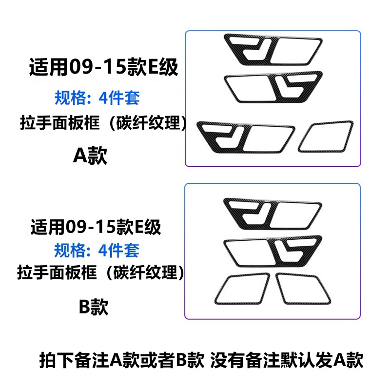 Please specify "Type A" or "Type B" when ordering the handle panel.