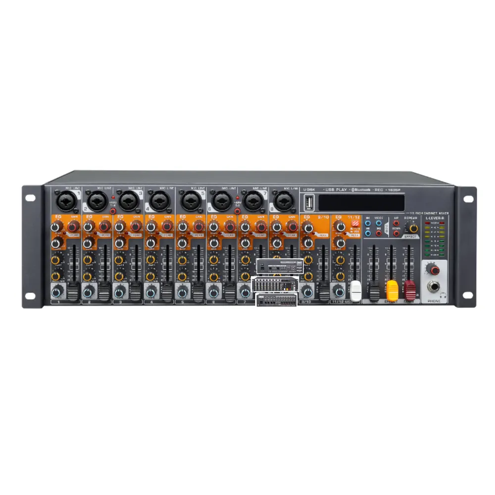 12 Channel Professional Rackmount Digital Audio Music Mixer sound mixing console