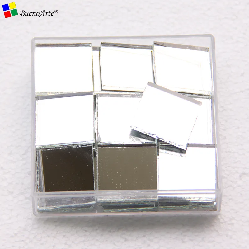 1 pieza de vidrio de espejo de arte plateado de 30X30MM para trabajos artesanales de mosaico DIY material de hobby