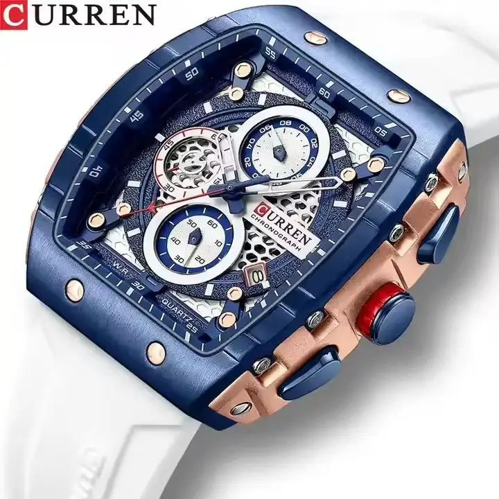 CURREN 8442 orologi da uomo Luxury Fashion Brand impermeabile Sport orologio da polso cronografo in pelle al quarzo Relogio Masculino per uomo