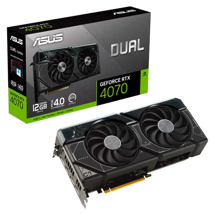 Used ASUS Dual GeForce RTX 4070 12GB GDDR6X Gaming Graphics Card With 21 Gbps Memory Support Intel Core I9 13900k I7 13700K
