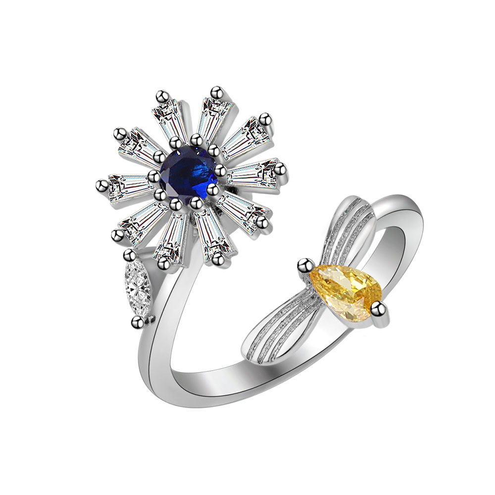 White gold color Blue Diamond