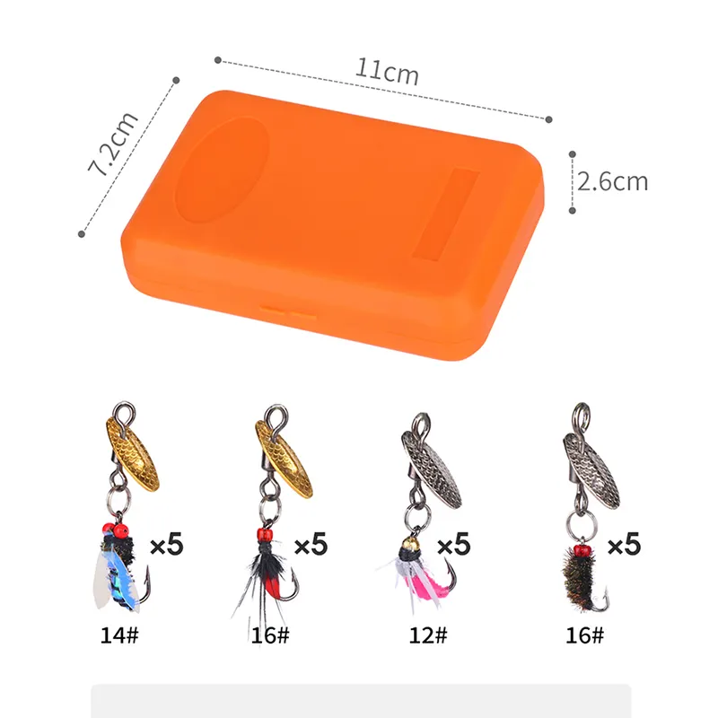 WeiHe Kit de hameçons combinés pour la pêche à la mouche 12 #14 #16 # hameçons pour la pêche à la mouche