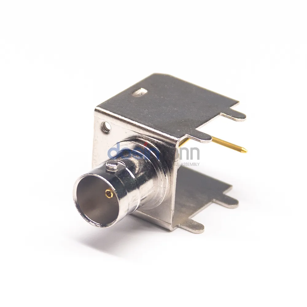 50ohm BNC Female Socket Connector Angled 90 Degree for Pcb Mount right angle PCB mount BNC connector