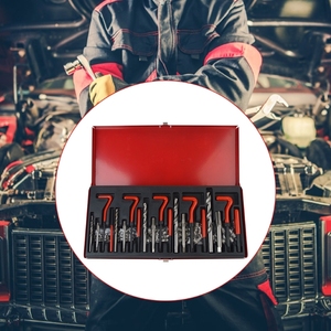 เครื่องมือสำหรับยานพาหนะ AOS สำหรับซ่อมแซมเกลียวเกลียว helicoil 131ชิ้น