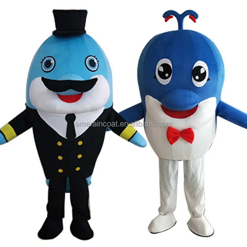Costume di bambola di cartone animato di animale marino costume di delfino cartone animato bambola costume di pesce rosso cartone animato mascotte personalizzato