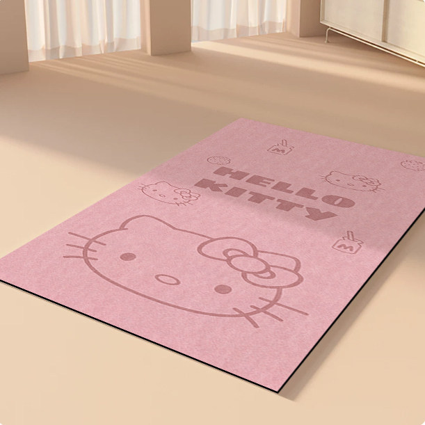 Alfombra de gatito melocotón rosa
