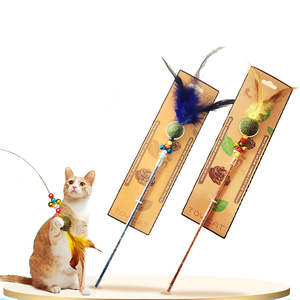 Interactive <strong>Cat</strong> Toys <strong>Cat</strong> Wand String Toys Glitter Feather Spring <strong>Cat</strong> Teaser Stick for Pets <strong>Playing</strong> With <strong>Catnip</strong> - Product Image 1