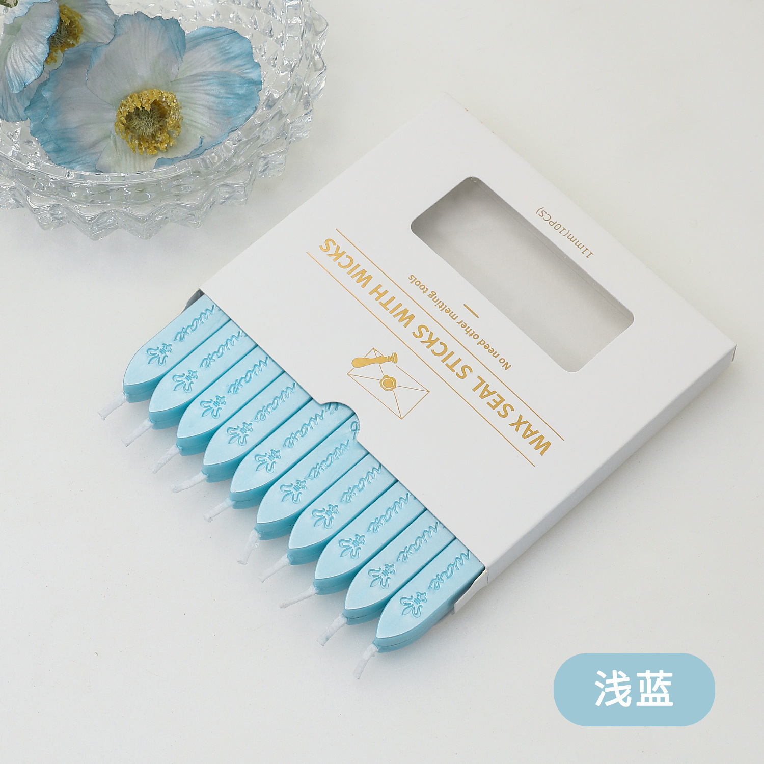 Alphabet with core-10 pcs-box-light blue