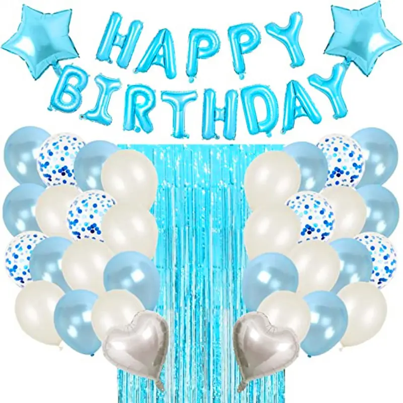 Doğum günü partisi tema yağmur tel alüminyum film konfeti balon numarası bebeğin ilk doğum günü