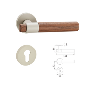 EADER Black Walnut Vintage <strong>Doorknob</strong> Interior Classic Design Lever <strong>Doorknob</strong> - Product Image 2