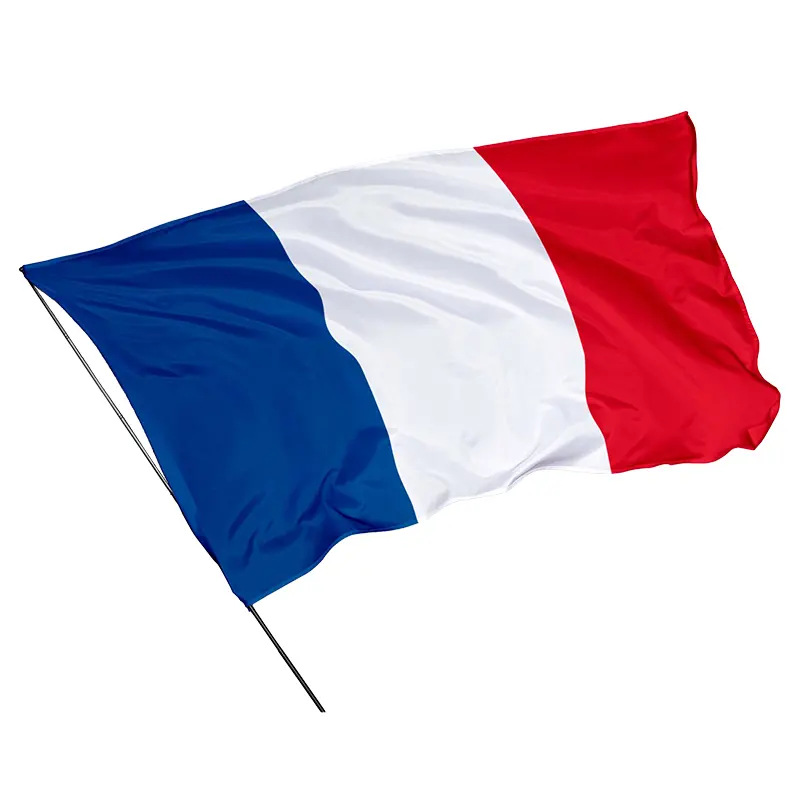 Vendita diretta della fabbrica 5x8 FT bandiere della francia a tre colori bandiera galleggiante stile Tendy grande stampa digitale poliestere