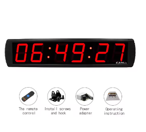 Ganxin 6 pollici 6 Digital sled conto alla rovescia orologio/Up Timer digitale, LED orologio da parete con telecomando, uso interno cronometro Led - Product Image 3