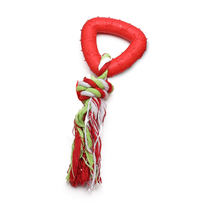 Triangle en corde de coton rouge