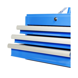 3个抽屉便携式蓝色储物工具箱金属工具箱，带顶盖 - Product Image 4