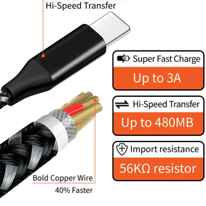 Özelleştirilmiş 2M 6FT 480Mbps USB C cep telefonu aksesuarları şarj kabloları USB tip c veri kablosu - Product Image 3