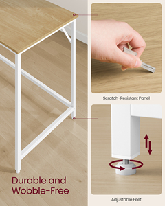 VASAGLE Home Office Furniture mesa de estudio de aprendizaje para estudiantes Diseño moderno Escritorio de computadora en forma de I - Product Image 5