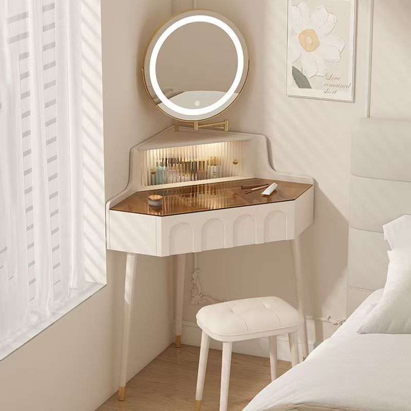 Cream white makeup table smart mirror-no stool