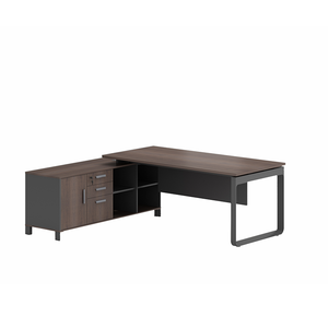定制优雅的现代单人办公桌，带大桌面板，用于老板的电脑工作站 - Product Image 1