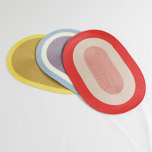 18英寸椭圆形编织餐垫桌垫红色多功能房屋厨房可洗餐垫 - Product Image 6
