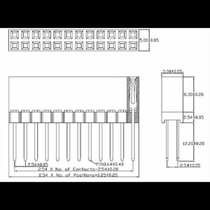 2.54mm PC104 20 40 64 80 Pin 2x10 2x20 2x32 2x40 lungo doppia fila femmina diritta connettore per Arduino