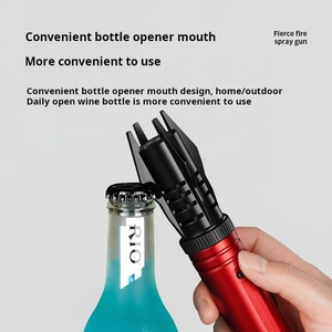 Modernes Design Langlebiger Butan gas fackel Jet Flame Küchen feuerzeug mit Big Fire BBQ Grill Betankung Bier öffner Funktion