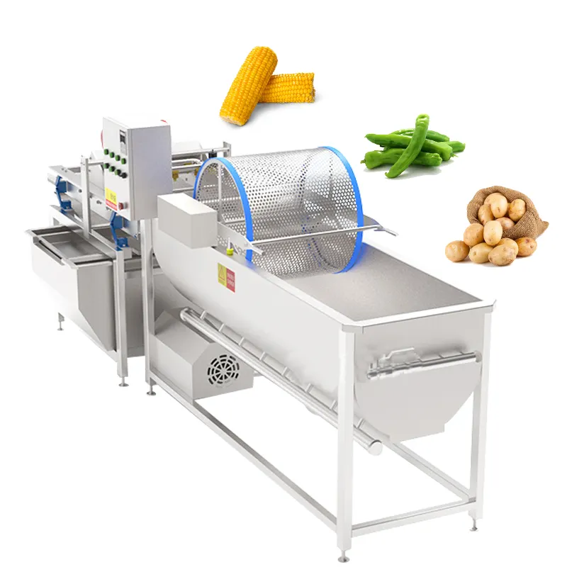 Full 304 Stainless Steel Fresh Fruit Mango Apple Cleaning Machine Vegetables Washing Machine