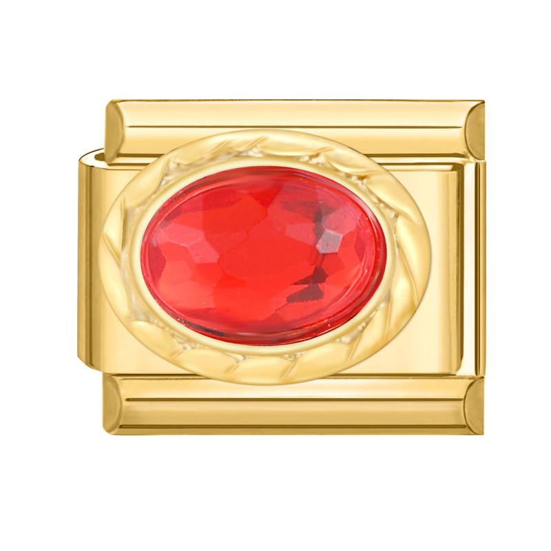 Diamant rouge à fond doré